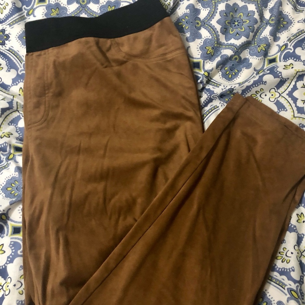 Tan Suede Plus Size Pants